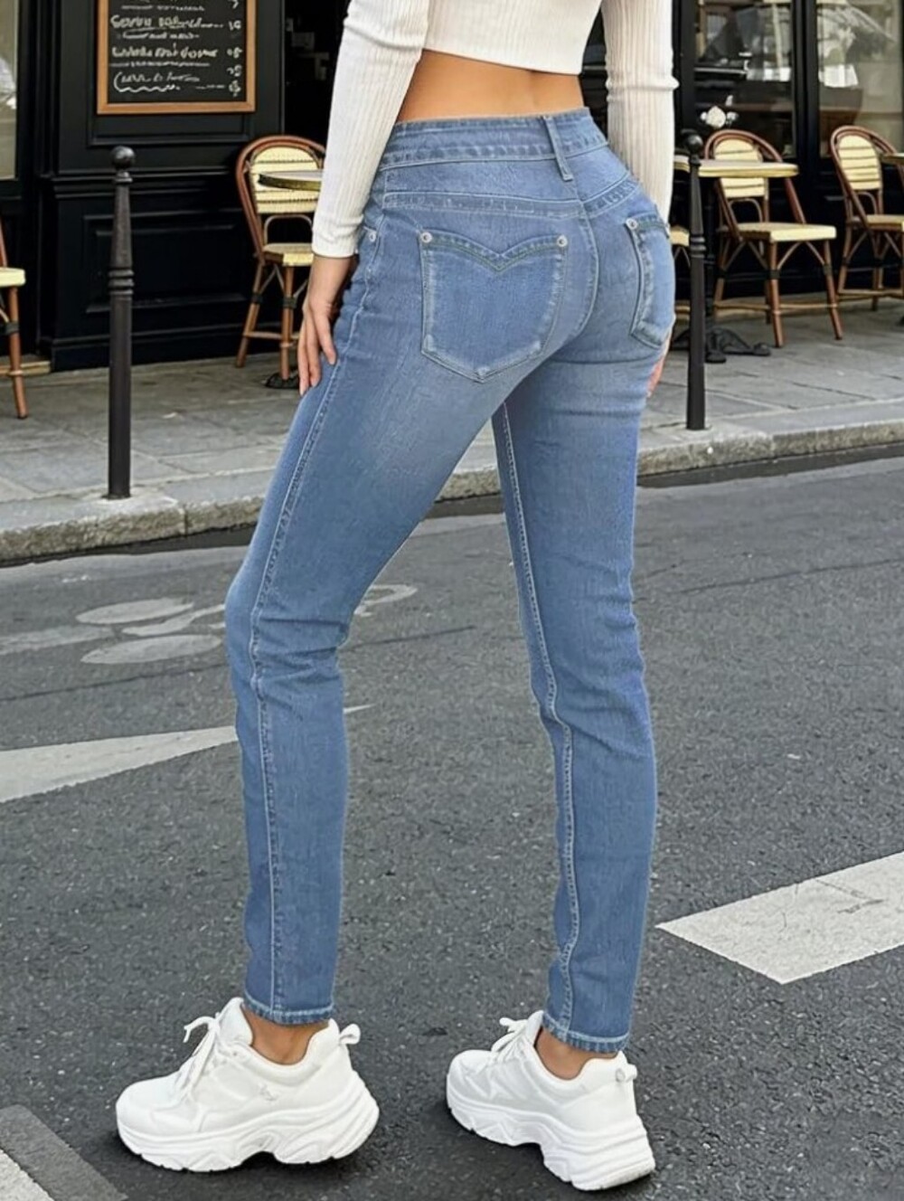 Flamingals Mid Waist Women's Skinny Butt Lifting Jeans NWT Medium
